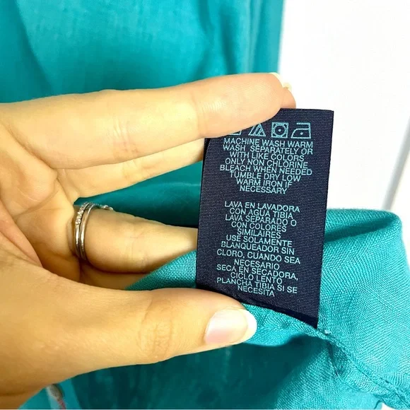 Robert Graham 100% Linen Embroidered Flip Cuff Blue Men's Button-Up Shirt Sz XL - Picture 11 of 16